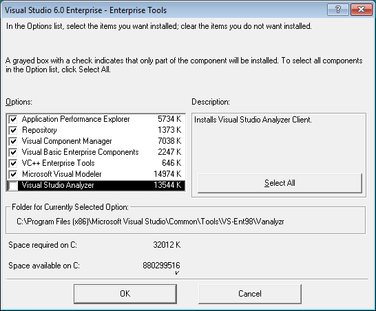 Enterpise Tools Dialog