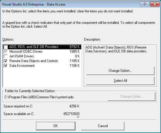 Data Access Dialog