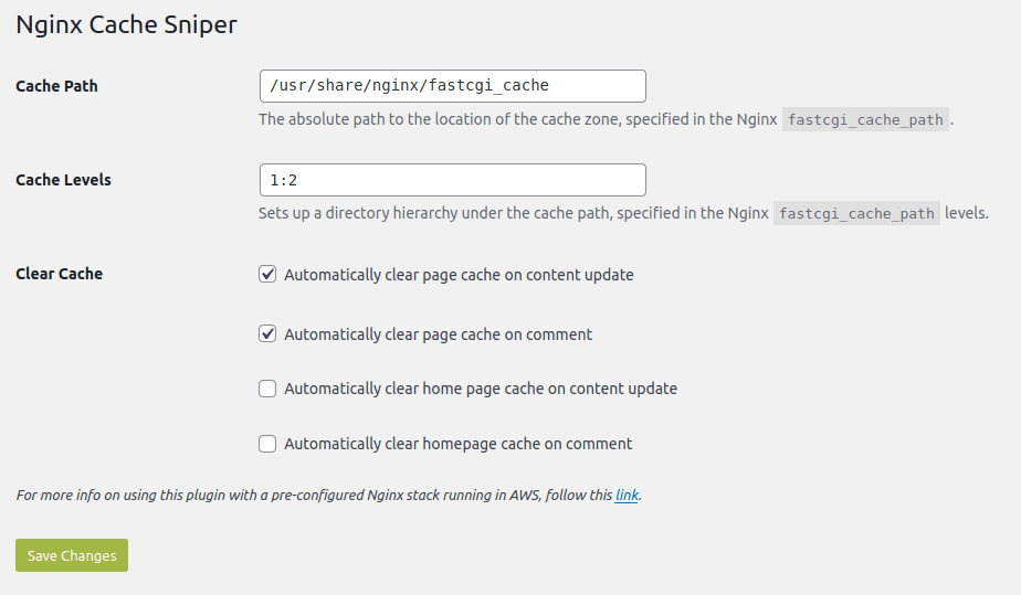 nginx cache sniper wordpress